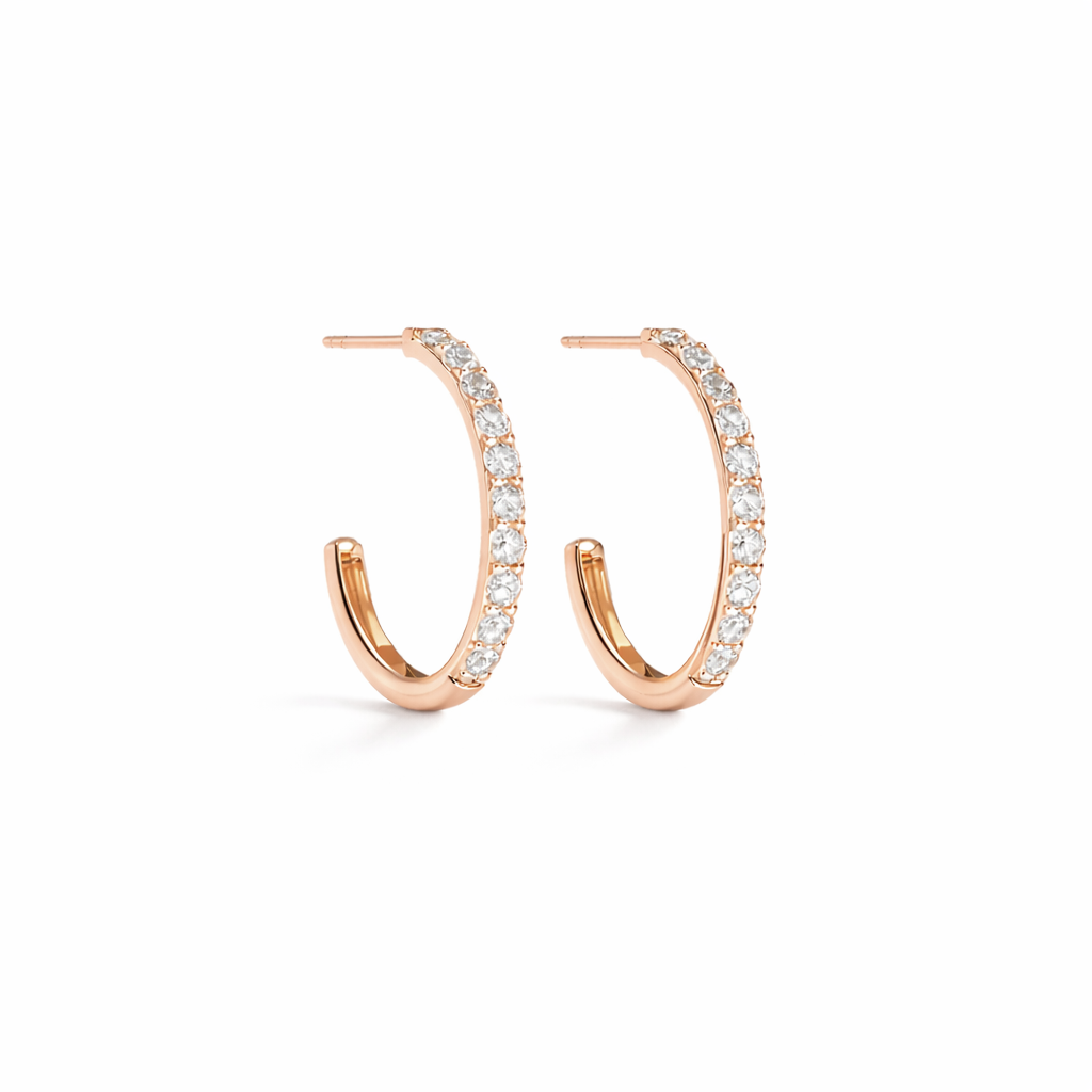 Mallorca Pave Hoop Earrings clasp detail by SURI