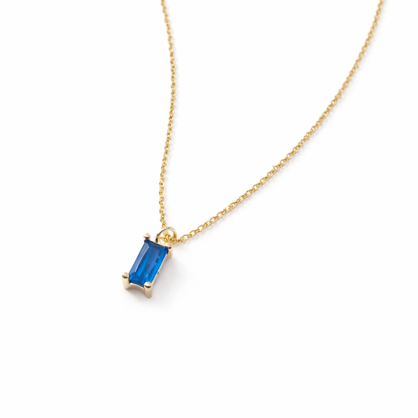 León Sapphire Baguette Necklace