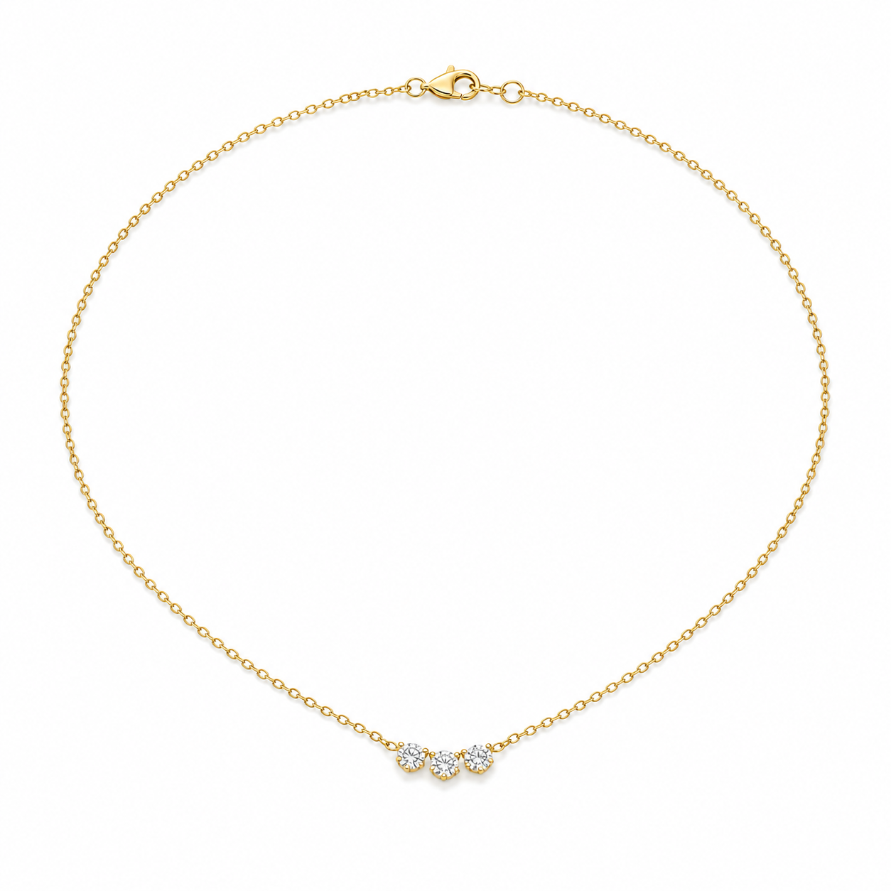 Solana Trio Diamond Necklace product gold by SURI