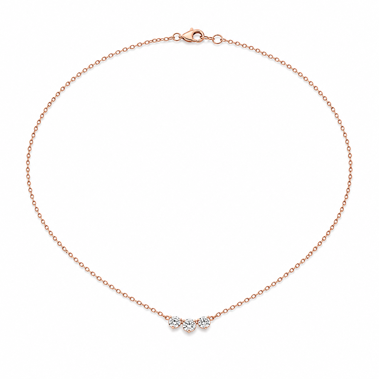Solana Trio Diamond Necklace product rose by SURI