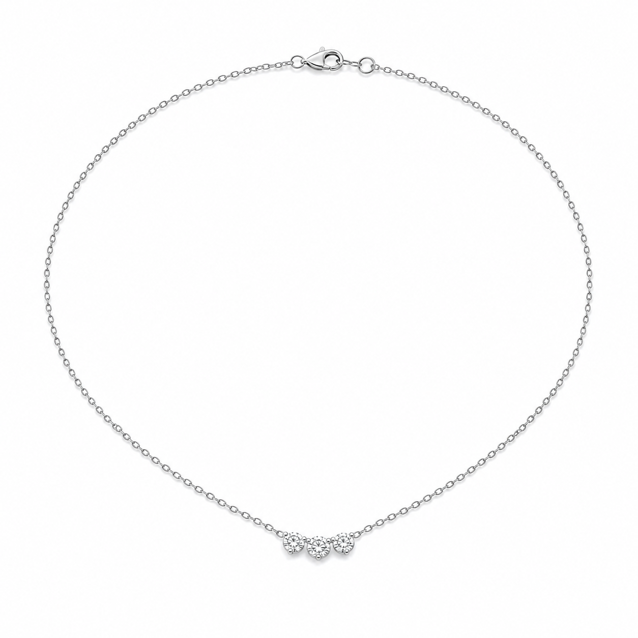 Solana Trio Diamond Necklace product silver by SURI