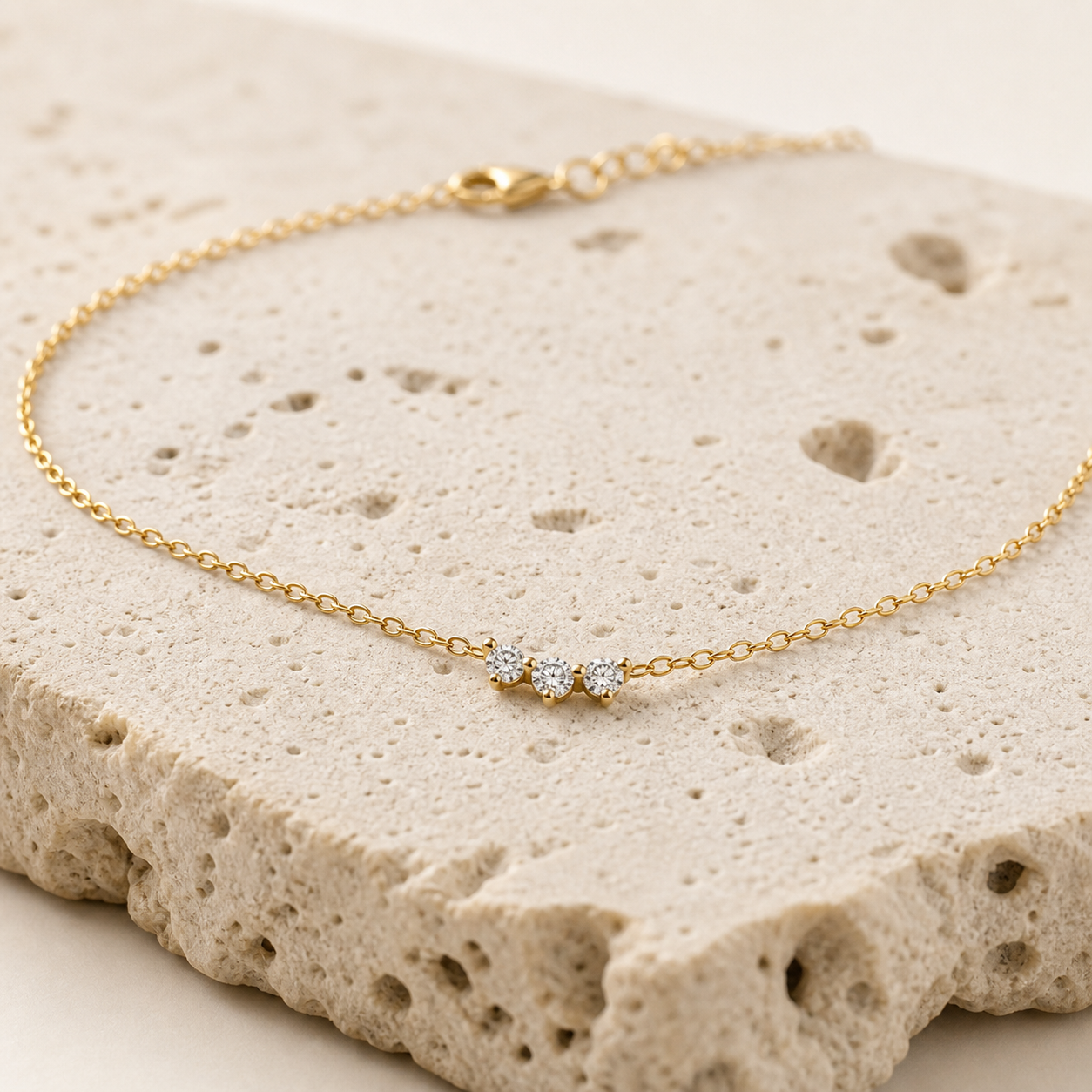 Solana Trio Diamond Necklace stone detail 01 by SURI