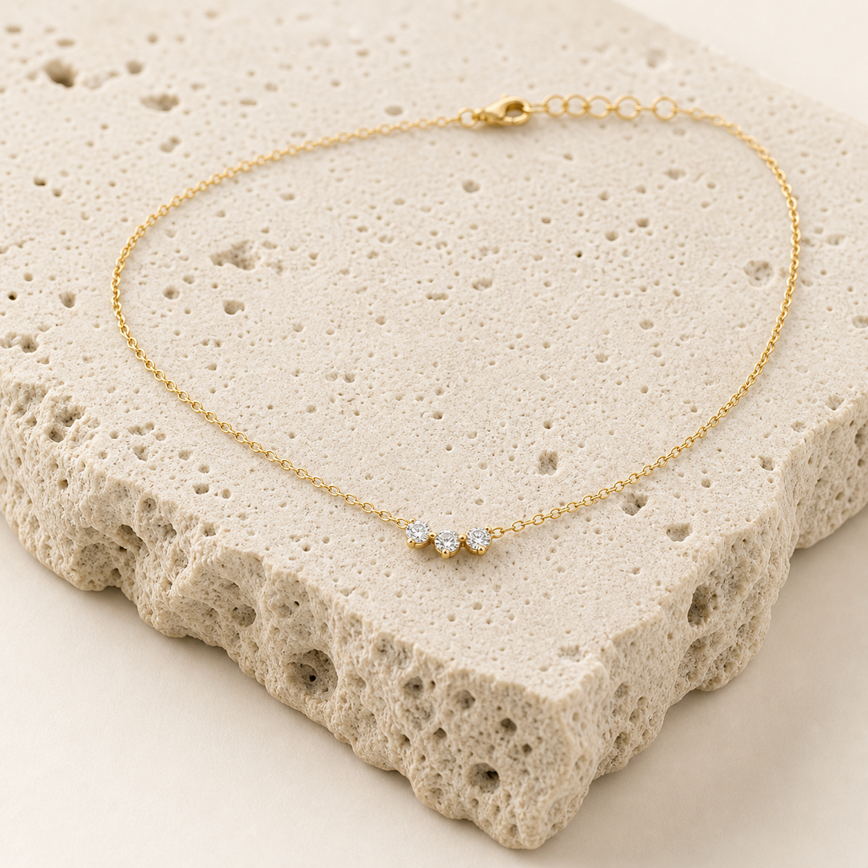 Solana Trio Diamond Necklace stone detail 02 by SURI