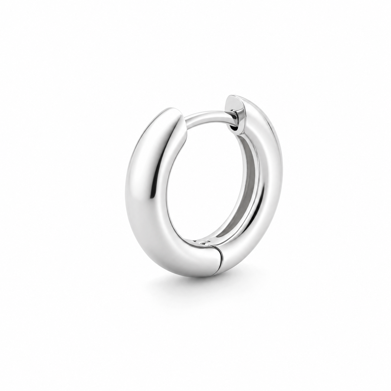 Vela Domed Huggie Earrings product silver by SURI