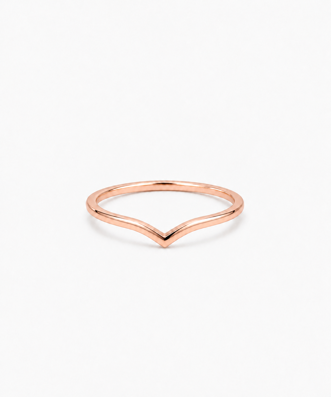 Nora V Ring — Rose Gold on white background