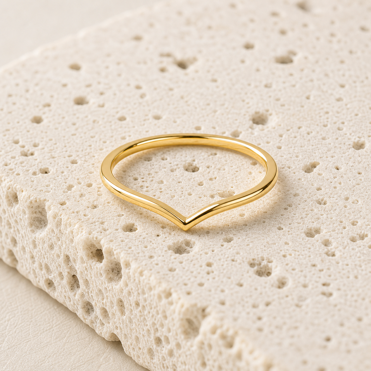Nora V Ring rock gold by SURI