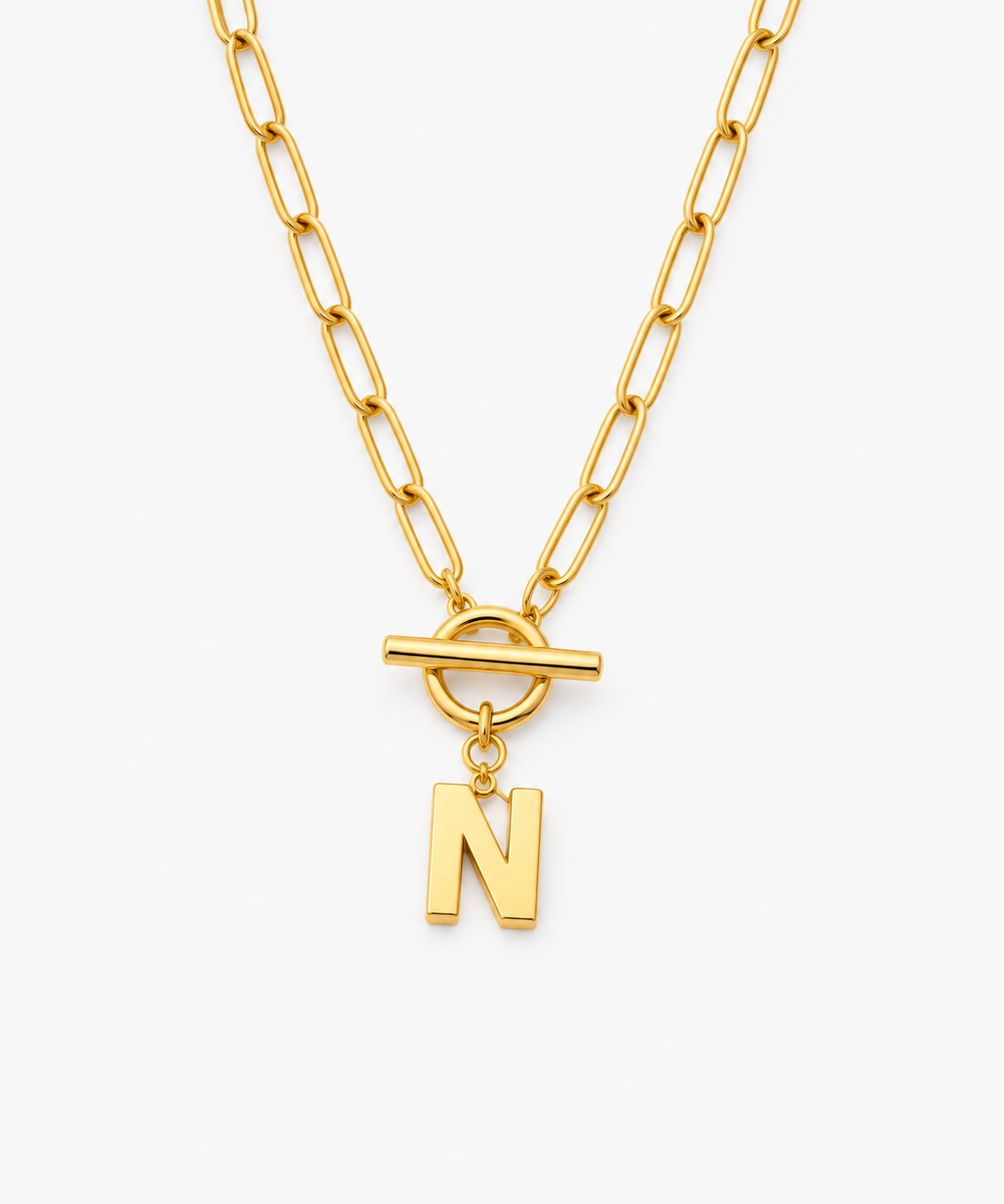 Yeon Paperclip Initial Necklace