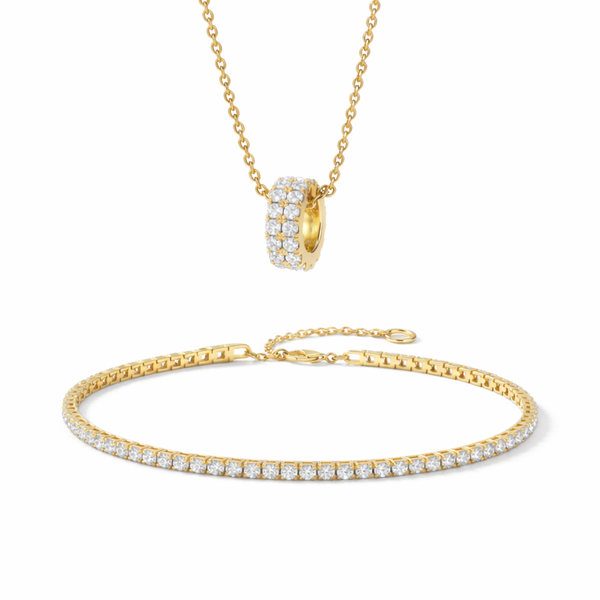 Umi Rondelle Necklace & Tennis Bracelet Set
