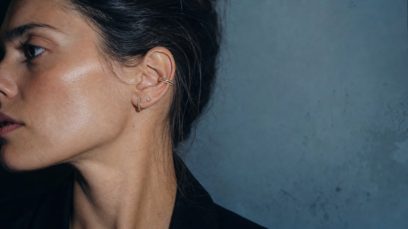 Curate the ear. — SURI earring stacking editorial